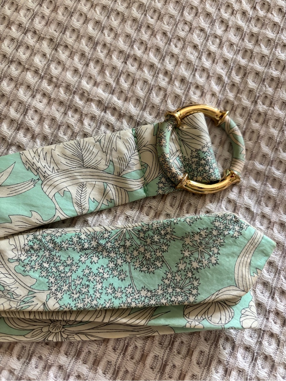 J. Crew blue floral fabric belt small